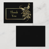 Gouden folie Peacock Bird Dank u kaart Notitiekaartje (Voorkant / Achterkant)
