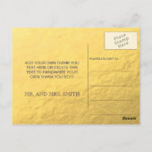 Gouden Folie Peacock Bruiloft Dank u Briefkaart (Achterkant)