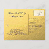 Gouden Folie Peacock Bruiloft RSVP Briefkaart (Achterkant)