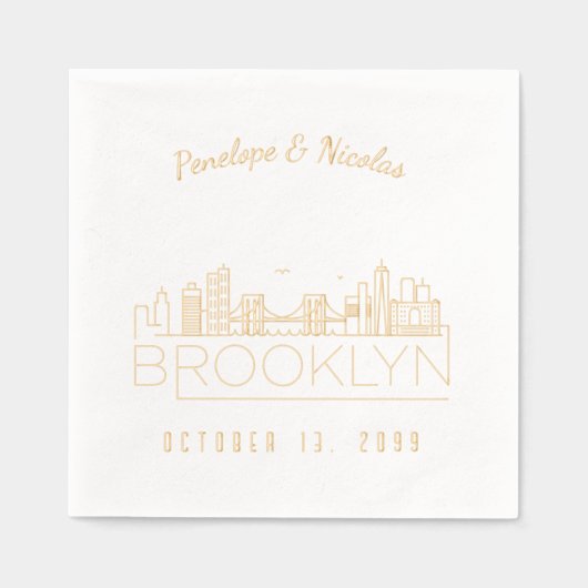 Gouden Folie Persoonlijke Bruiloftservetten uit Br Folie Servetten (Voorkant)
