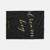 Gouden Folie Persoonlijke Dream Big Dekbed Fleece Deken (Voorkant (Horizontaal))