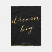 Gouden Folie Persoonlijke Dream Big Dekbed Fleece Deken (Voorkant)