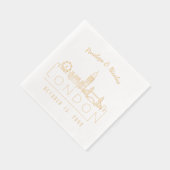 Gouden Folie Persoonlijke London Huwelijksservette Folie Servetten (Rechts)