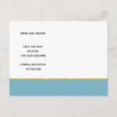 Gouden folie polygoon, zeeschelpen bruiloft Save t Aankondigingskaart (Achterkant)