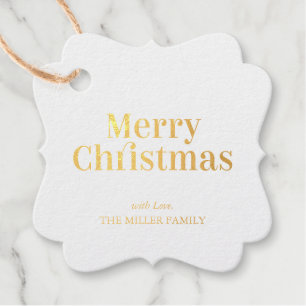 Gouden Folie Prettig Kerstmis Kerstcadeautags Bedankjes Labels
