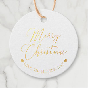 Gouden Folie Prettig Kerstmis Kerstcadeautags Bedankjes Labels