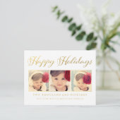 Gouden Folie Prettige Feestdagen Kerst Foto Frame (Staand voorkant)