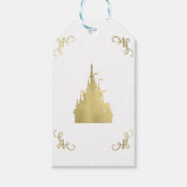 Gouden folie Prinses Kasteel Storybook Bruiloft Cadeaulabel (Voorkant)