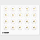 Gouden folie Prinses Kasteel Storybook Bruiloft Ronde Sticker (Vel)
