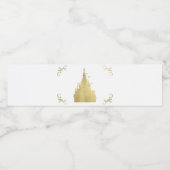 Gouden folie Prinses Vlag Kasteel Storybook Party Waterfles Etiket (Enkel label)