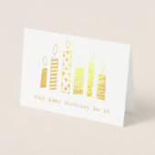Gouden Folie Pun Verjaardag Kaarsen Folie Kaarten (Voorkant)