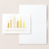 Gouden Folie Pun Verjaardag Kaarsen Folie Kaarten (Display)