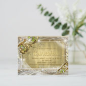 Gouden Folie Quinceañera Kaart (Staand voorkant)