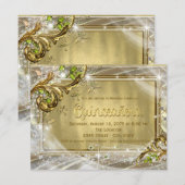 Gouden Folie Quinceañera Kaart (Voorkant / Achterkant)