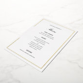 Gouden Folie Rand Elegante Trouwmenu Kaart (Gedraaid)