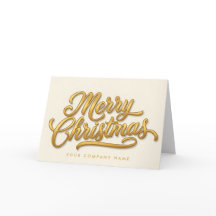 Gouden Folie Retro Script Prettig Kerstfeest