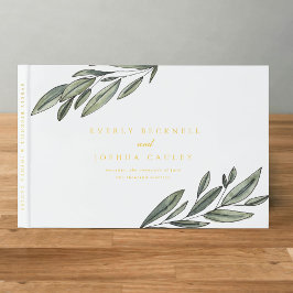 Gouden folie Romantische Evergreen Botanische brui Gastenboek