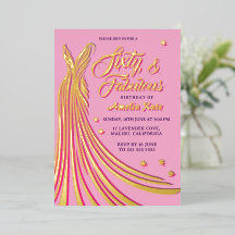 Gouden Folie Roze Jurk 60e Verjaardagsfeest Echte