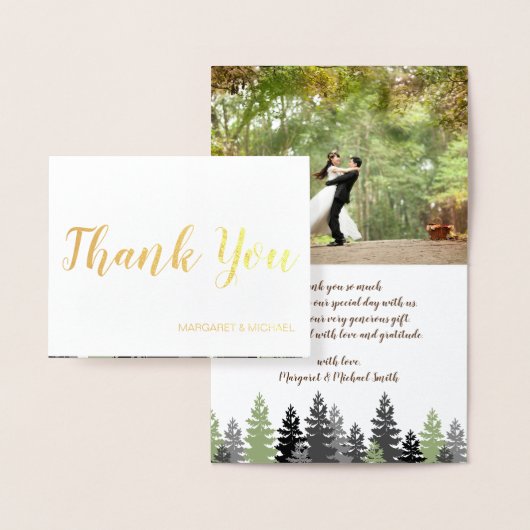 Gouden Folie Rustieke Pine Dank u Kaarten (Display)