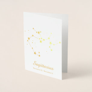 Gouden Folie SAGITTARIUS Sterrenbeeld Kaarten