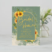 Gouden Folie Salie Zonneschermen BRUIDSSHOWER QR C Folie Uitnodiging (Staand Voorkant)