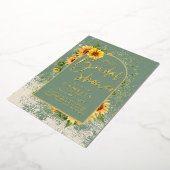 Gouden Folie Salie Zonneschermen BRUIDSSHOWER QR C Folie Uitnodiging (Gedraaid)