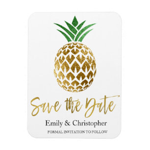 Gouden folie Script Bruiloft Bewaar de datum Anana Magneet