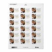 Gouden Folie Script Bruiloft Bewaar de Datum Foto Etiket (Full Sheet)