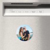 Gouden Folie Script Liefde Gepersonaliseerde Fotom Magneet (Insitu (Vaatwasser))