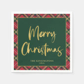 Gouden folie Script Merry Christmas Holiday Party Servet (Voorkant)