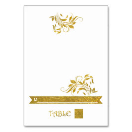 Gouden folie scroll blad bloemenbruiloft plaats ka kaart