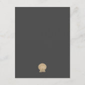 Gouden folie Seashell kust bruiloft gast Details Informatiekaartje (Achterkant)
