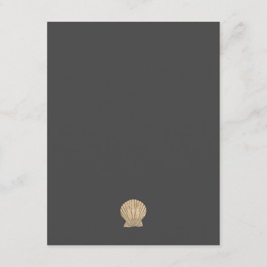Gouden folie Seashell kust bruiloft gast Details Informatiekaartje (Achterkant)