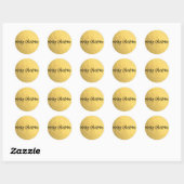 Gouden folie Shine Modern Script Vakantie Kerstmis Ronde Sticker (Vel)