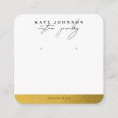 Gouden Folie Sieraden Houder Oorbel Display Script Vierkante Visitekaartje (Voorkant)