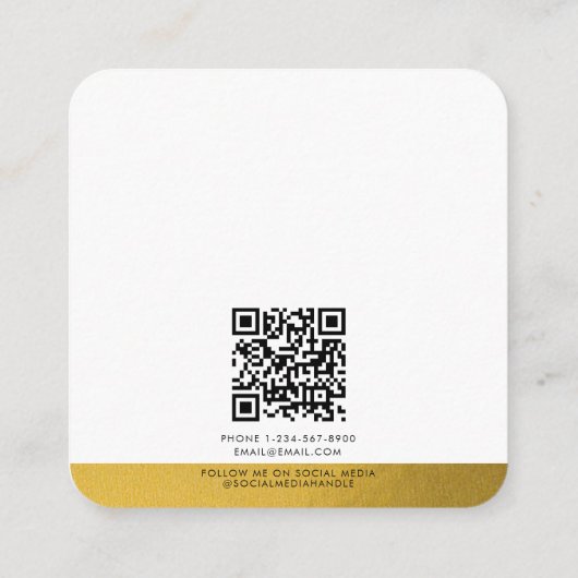 Gouden Folie Sieraden Houder Oorbel Display Script Vierkante Visitekaartje (Achterkant)