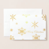 Gouden Folie Sneeuwvlok Vrolijke Kerstfoto Folie Kaarten (Voorkant met envelop)