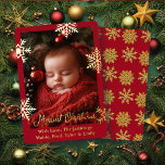 Gouden Folie Sneeuwvlokken en Familiefoto geperson Folie Feestdagenkaart<br><div class="desc">gouden sneeuwvlokken en gouden folie baby foto kerstkaart. U kunt de tekst personaliseren,  uw namen toevoegen en uw familiefoto uploaden in het gepersonaliseerde gebied.</div>