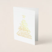 Gouden Folie Sober Kerstboom Word Cloud Kaarten (Voorkant)
