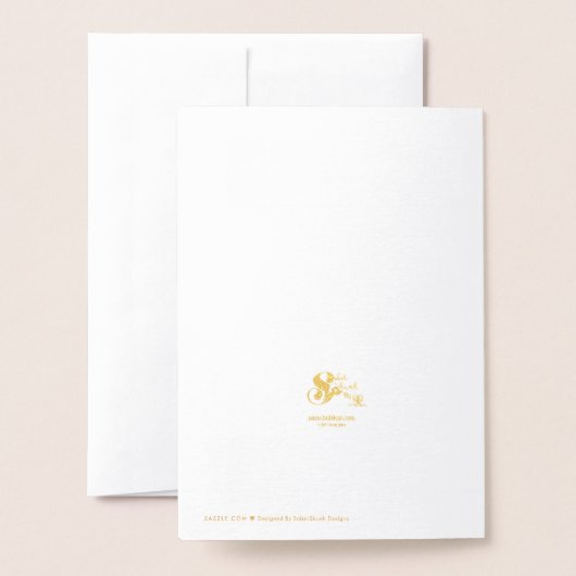 Gouden Folie Sober Kerstboom Word Cloud Kaarten (Met envelop)