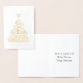 Gouden Folie Sober Kerstboom Word Cloud Kaarten (Display)