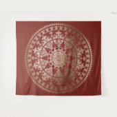 Gouden Folie Solar Mandala Wandtapijt Custom Kleur Wandkleed (Voorkant (horizontaal))