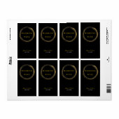Gouden folie Sparkle Glamour Circle Zwart Wijnlabe Etiket (Full Sheet)