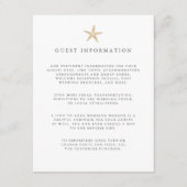 Gouden folie Starfish kust bruiloft gast Details Informatiekaartje (Voorkant)