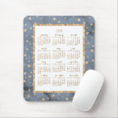 Gouden Folie Stars Jaarlijkse Kalender 2017 Muisma Muismat (Met muis)