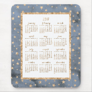 Gouden Folie Stars Jaarlijkse Kalender 2017 Muisma Muismat