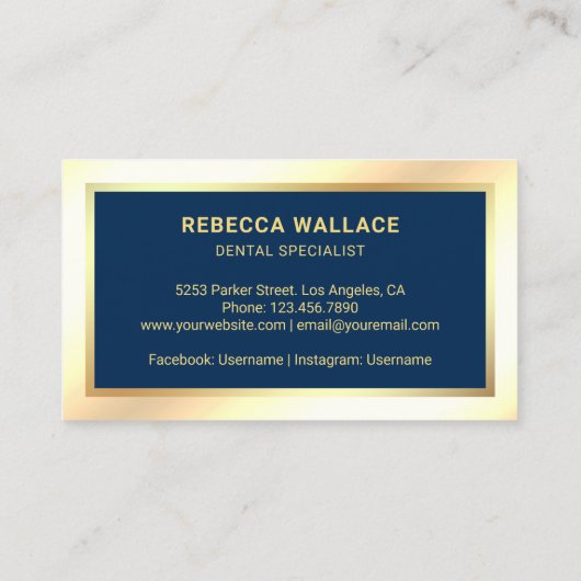 Gouden Folie Sterren Crème Gouden Tandenborstel Ta Visitekaartje (Achterkant)