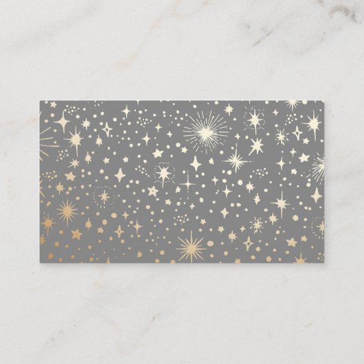 Gouden folie sterren hemelse bruiloft details informatiekaartje (Achterkant)