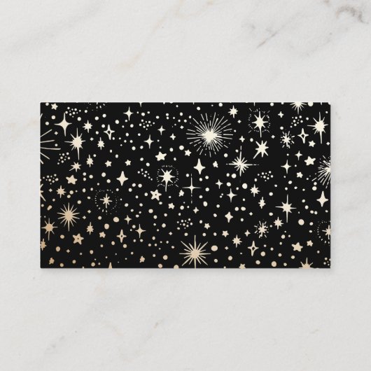 Gouden folie sterren hemelse bruiloft details informatiekaartje (Achterkant)