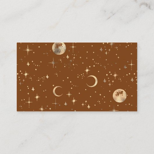 Gouden folie sterren hemelse bruiloft details informatiekaartje (Achterkant)